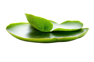 A round green lotus leaf with a smooth texture PNG transparent.