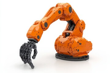 Robotic arm designed for industrial automation showcases advanced technology and precision handling in a modern workspace