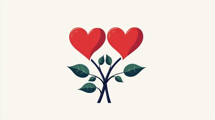 A beautiful illustration of hearts and leaves symbolizing love.