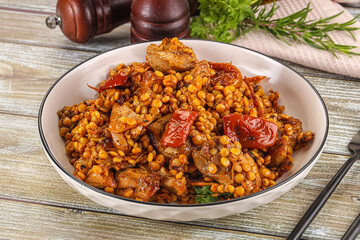 Rasted chicken meat with ptitim