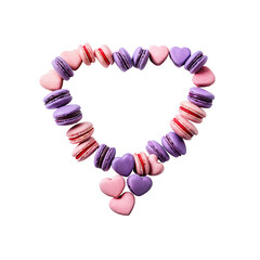Obraz premium isolated heart shape macaroon cookies
