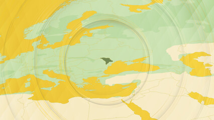 Abstract Map of Moldova and Surrounding Regions with Circular Patterns.
