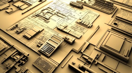 Golden Circuit Board Technology Closeup