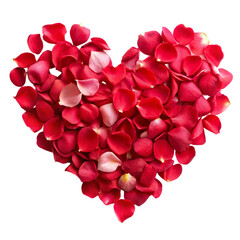 Rose petals for anniversary isolated on transparent background  
