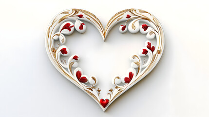 ? A love poem in a decorative frame with a heart design isolated on white background in HD