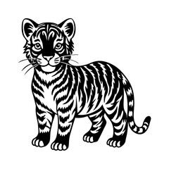 tiger vector cartoon silhouette illustration