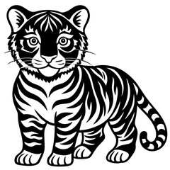 tiger vector cartoon silhouette illustration