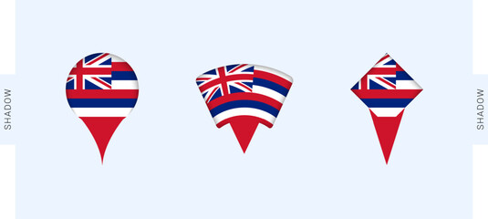 Hawaii Map Markers Set. Perfect for projects related to Hawaii, travel, geography, and international representation.