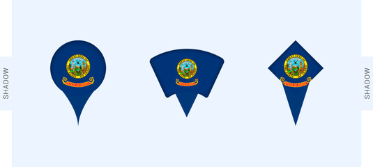 Idaho Map Markers Set. Perfect for projects related to Idaho, travel, geography, and international representation.