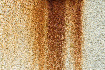 White Painted Rough Pebble Dash Cement Wall Texture with Heavy Iron Rust Staining © Tosh Lubek