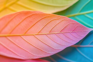 Obraz premium Colorful leaves close-up nature photography vibrant environment macro view autumn's palette