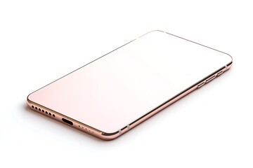 Modern Rose Gold Smartphone Rendered on a White Background
