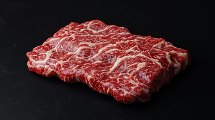 Fototapeta premium Sizzling marbled beef ribeye steak gourmet kitchen food dark background close-up culinary art