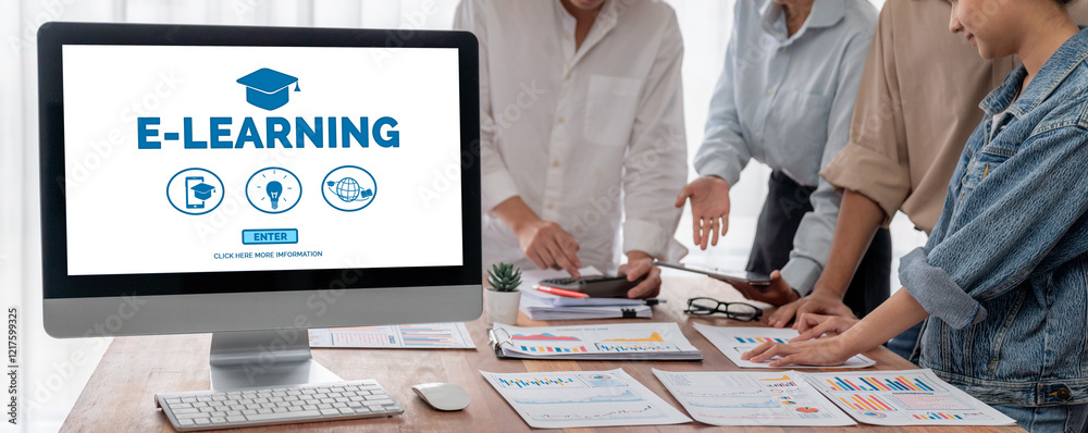 Leinwandbilder e-learning website with brisk sofware for student to study online on the internet network