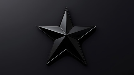 Obraz premium Glossy black star on dark background. Midnight Plains. Illustration