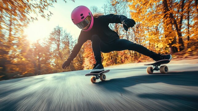 Longboarding Downhill, Autumn Adventure