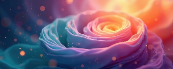 Fototapeta premium Vibrant swirls of teal, purple, and orange create an ethereal, blurry backdrop , vivid, wallpaper