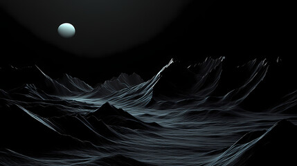 A stark black image, devoid of any discernible features or details. pure, unadulterated blackness fills the frame. Midnight Plains. Illustration