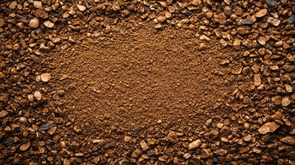 Brown gravel texture background with scattered small stones and pebbles suitable for various design applications Copy Space