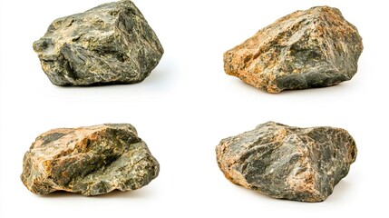 Obraz premium Isolated Stones on White Background for Design Use
