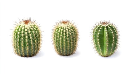 Fototapeta premium Vibrant Cacti Display Featuring Different Shapes and Textures