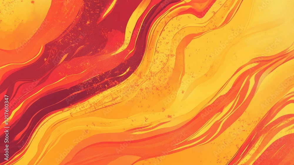 Poster abstract swirling orange and yellow background with dynamic wavy patterns and textures copy space fo