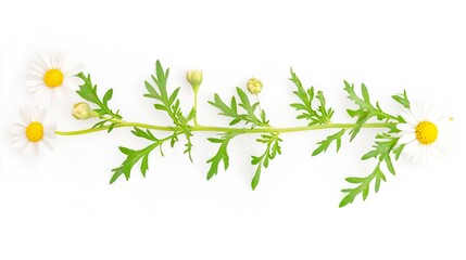 Delicate Floral Arrangement with White Daisy Flowers and Green Leaves