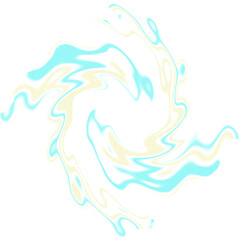 An abstract transparent psychedelic wavy spiral shape design element overlay.