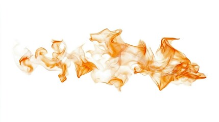 Fototapeta premium Abstract Flowing Orange Smoke on a White Background for Design