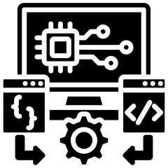 Middleware IT Architecture and App Development Glyph Vector Design Icon