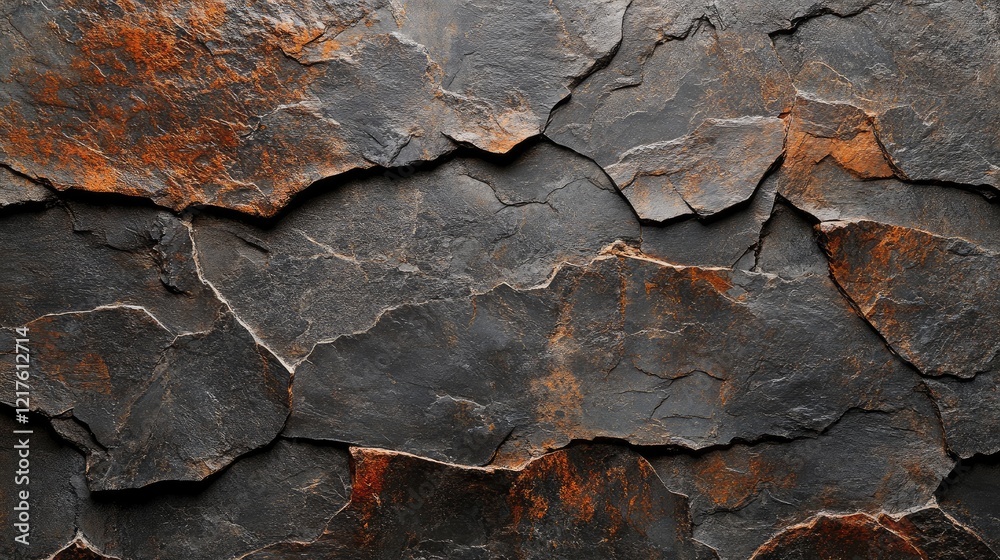 Poster textured dark slate stone surface with natural color variations and rough edges suitable for backgro