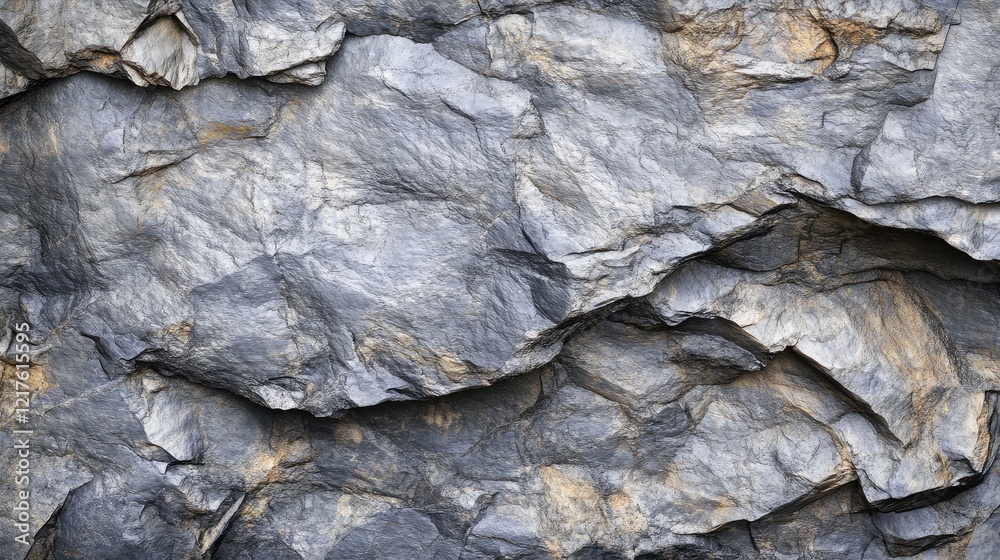 Poster textured gray rock surface with irregular layers and crevices suitable for background use and copy s