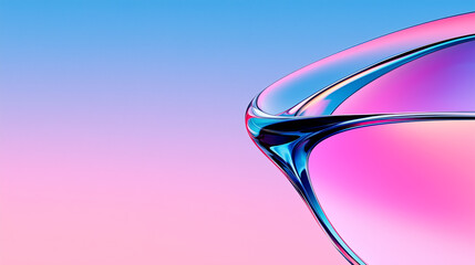Naklejka premium abstract minimalist background, smooth curved translucent glass, 3d render