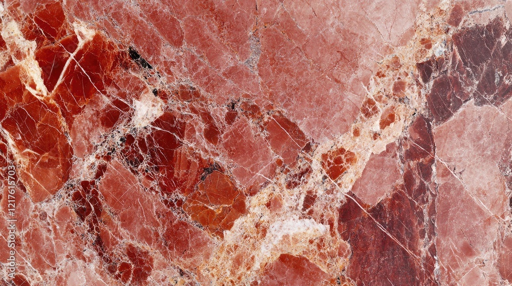 Poster red marble texture background with intricate veining and natural patterns showcasing its unique geol