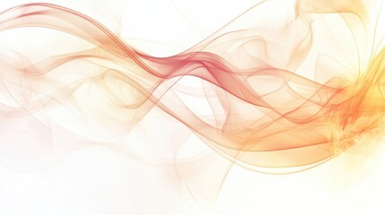 Abstract wave pattern with soft gradient colors of red, orange, and yellow on a light background with ample copy space for text insertion