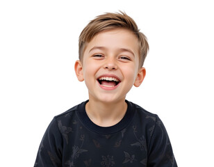 PNG, Happy boy smiling and laughing, isolated on transparent background