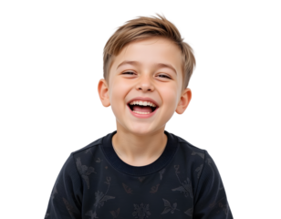 PNG, Happy boy smiling and laughing, isolated on transparent background
