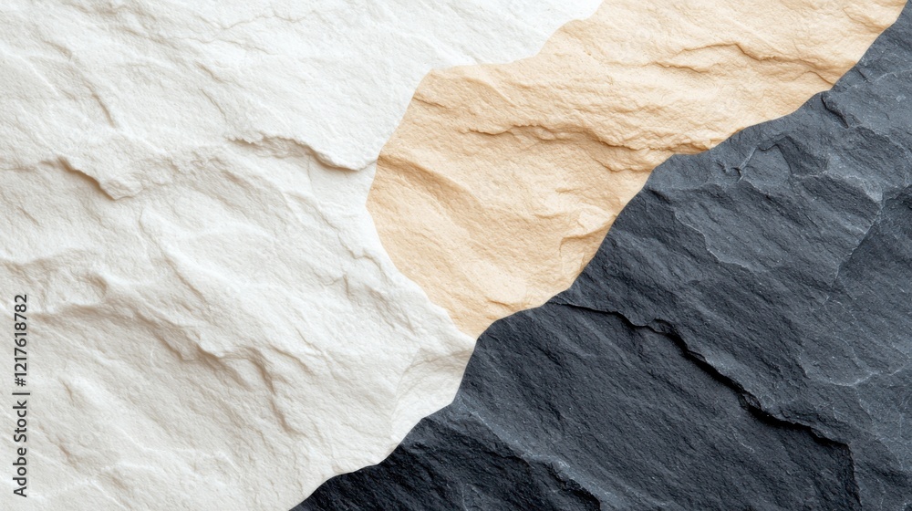 Poster minimalistic layers textures abstract background studio setting subdued tones close-up view artistic