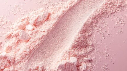 Fototapeta premium Pink powder on a smooth surface with texture variations and Copy Space for text insertion