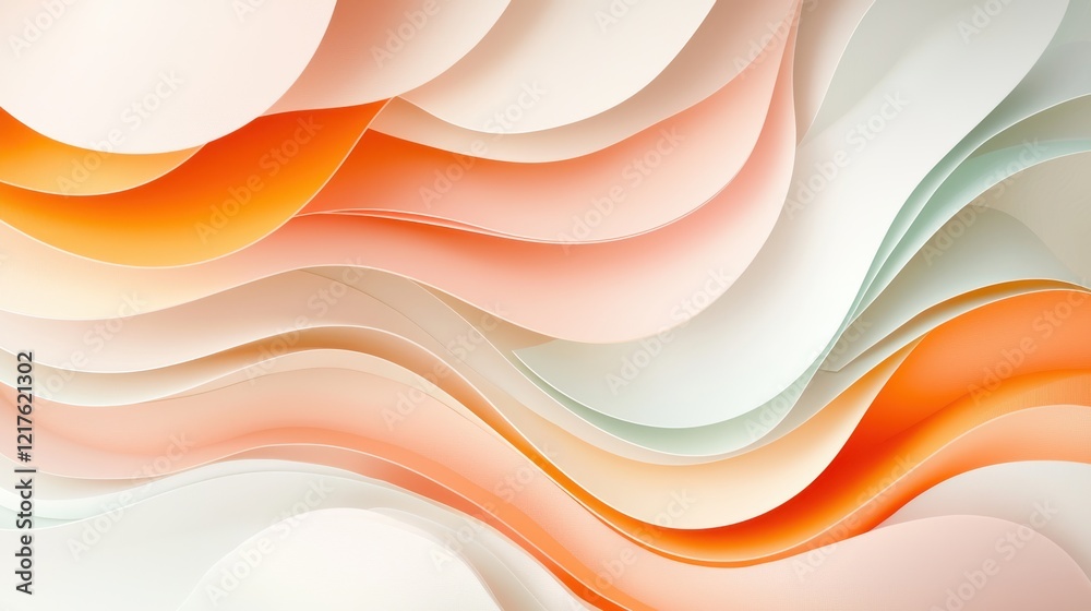 Poster artistic overlapping shapes in a minimalistic layers background abstract design digital art modern a