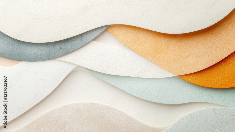 Poster minimalistic layers and gradient blocks textures artistic display studio setting close-up view moder