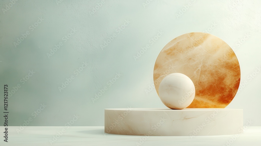 Poster minimalistic art display featuring balanced layers and textured elements studio setting still life