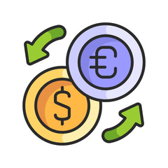 money exchange icon. Currency exchange vector illustration of a dollar sign on a white background.