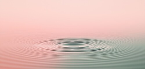 Fototapeta premium Water ripple texture over a blush to forest green gradient
