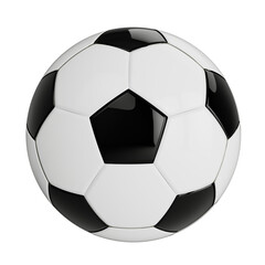 Glossy 3D Soccer Ball - Sleek Black and White Design