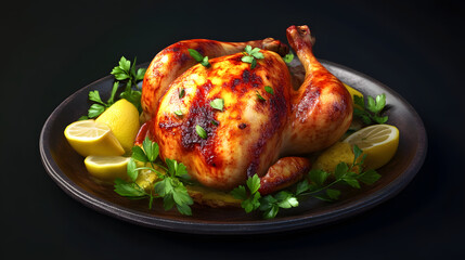 Delicious Whole Roasted Chicken with Vegetables for Dinner or Thanksgiving