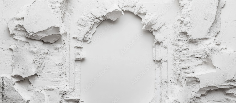 Poster wall with damaged surface and empty frame copy space for text or image placement