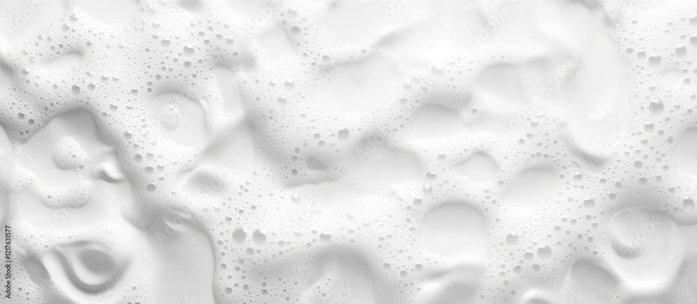 Poster white soap foam texture background with bubbles and uneven surface, suitable for use as a backdrop o