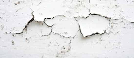 Fototapeta premium Cracked and Peeling White Paint Texture on Wood Surface with Copy Space