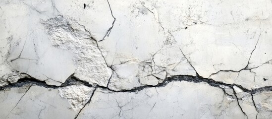 Cracked white marble texture with detailed lines and fissures suitable for backgrounds or surface designs Copy Space